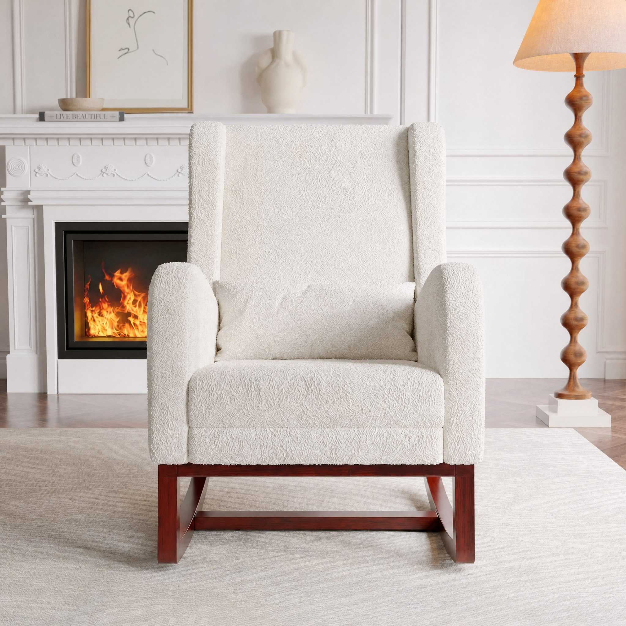 Fauteuil de relaxation Ivora blanc vu de face