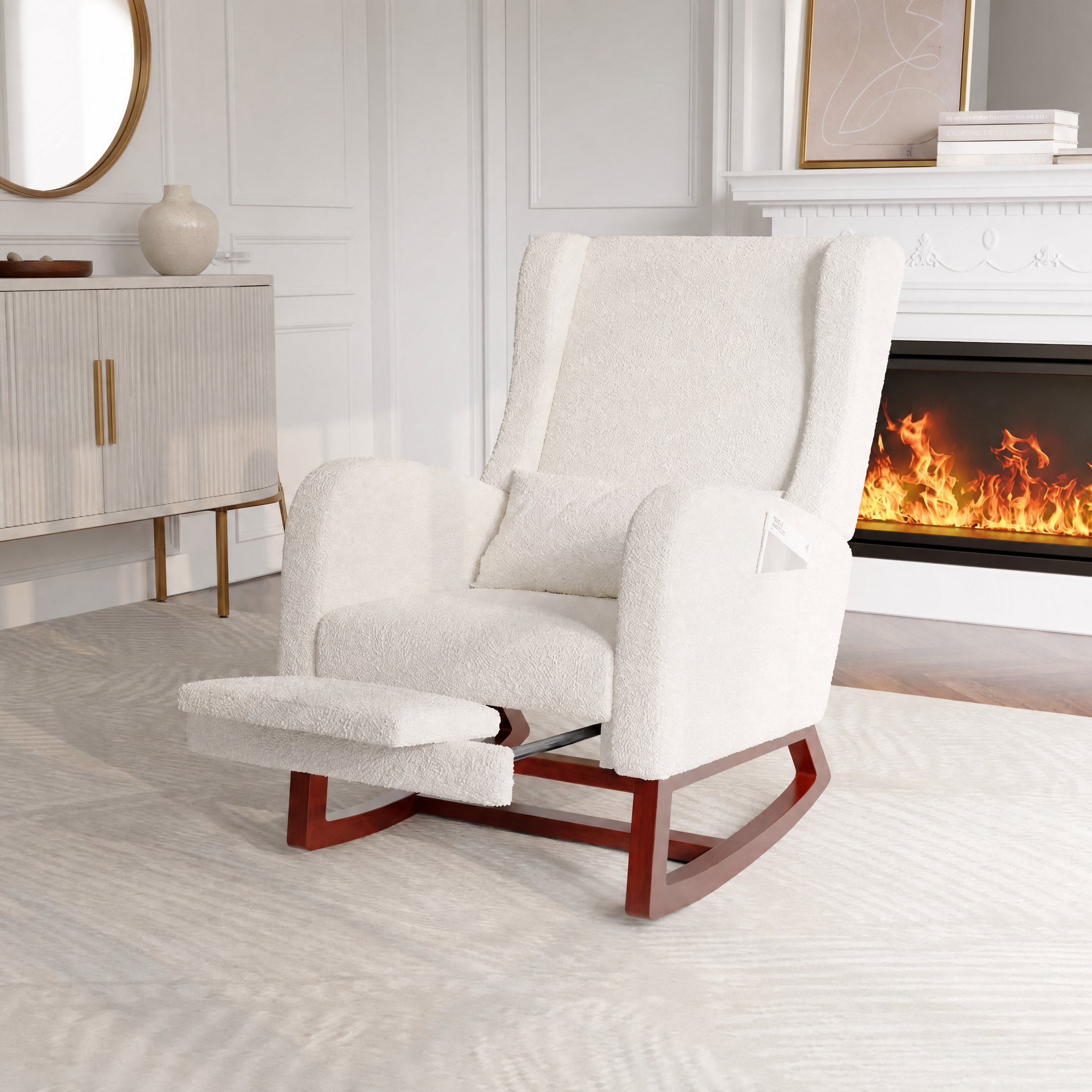 Rocking chair Ivora et son repose-pieds pour un confort optimal