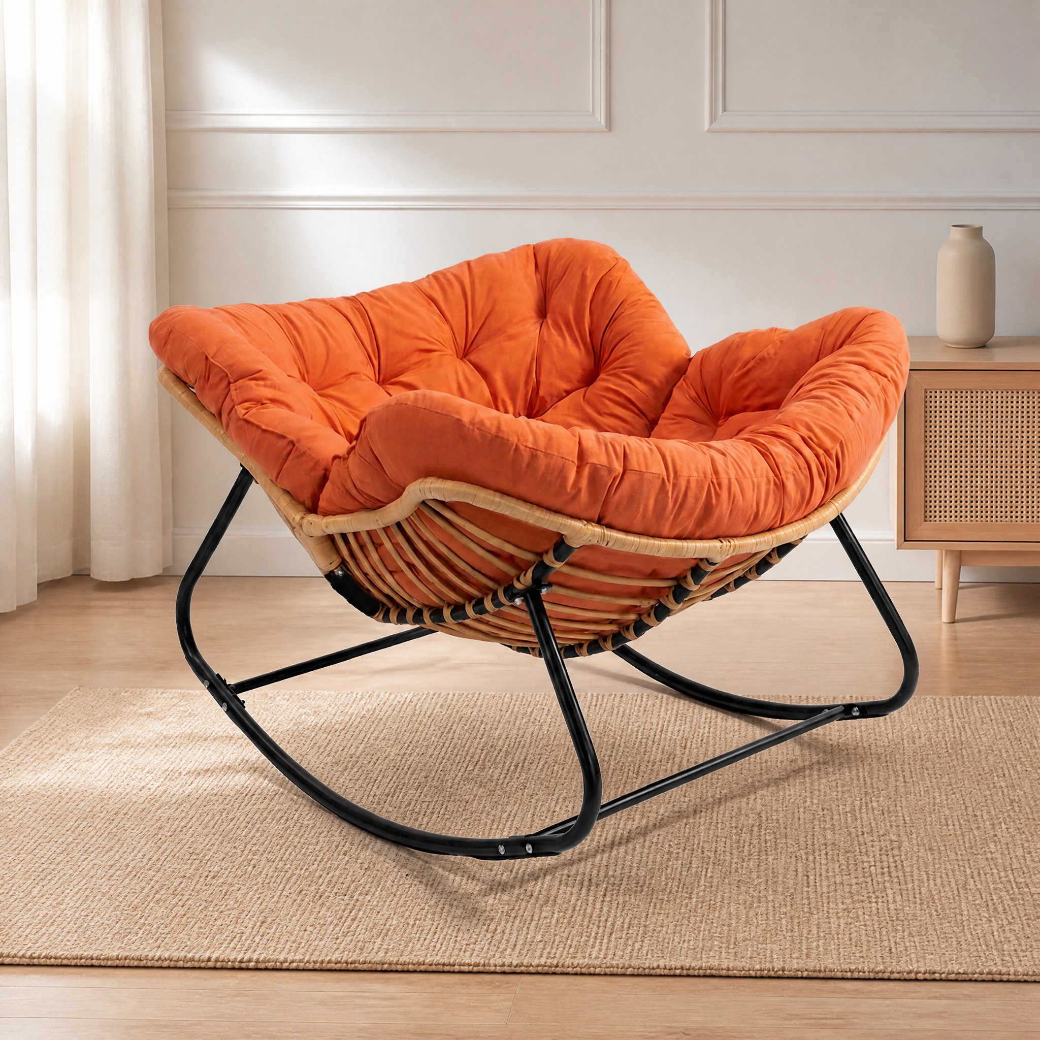Rocking chair cocon Nimbo orange terracotta
