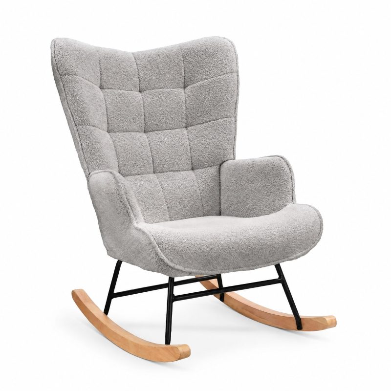 Rocking chair Bruma gris vu de trois quarts