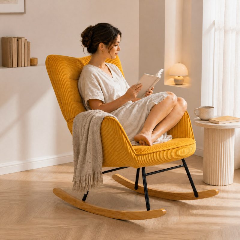 Rocking Chair Jaune Moutarde