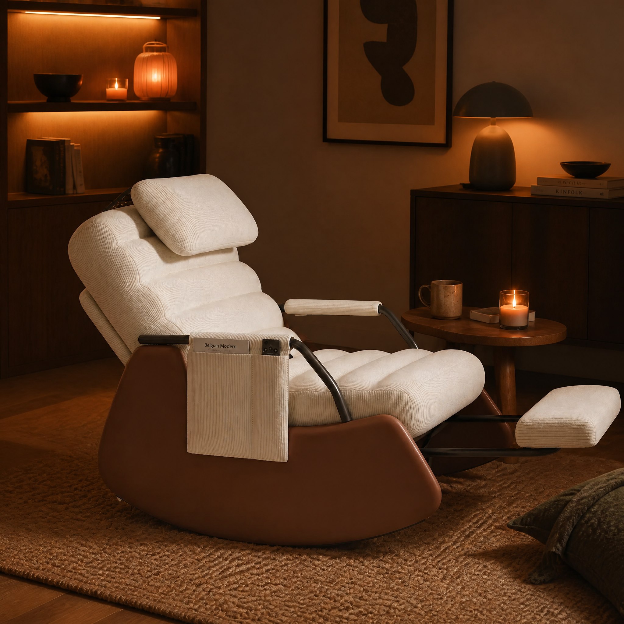 Rocking chair Camelia dans une ambiance nocturne cosy