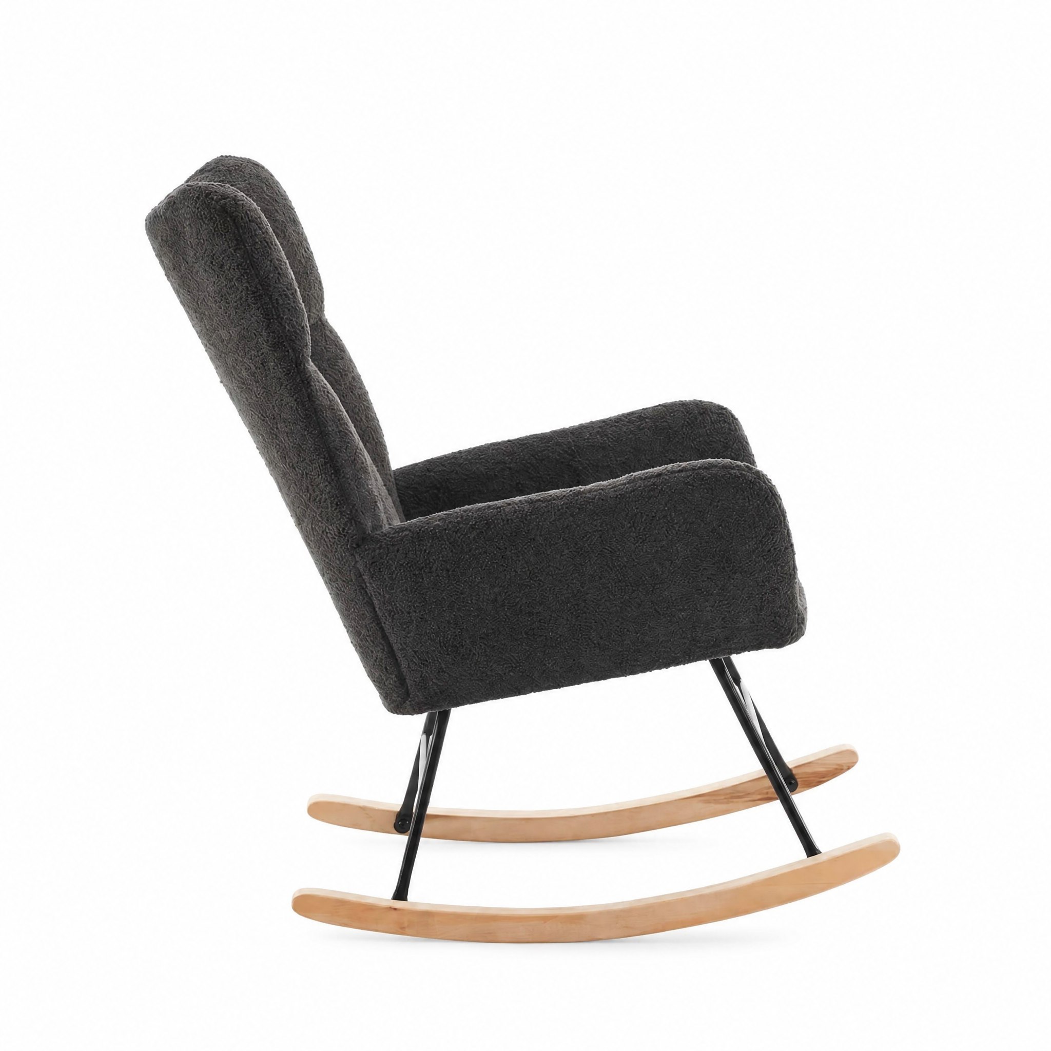 Fauteuil à bascule noir Obsidia vu de profil