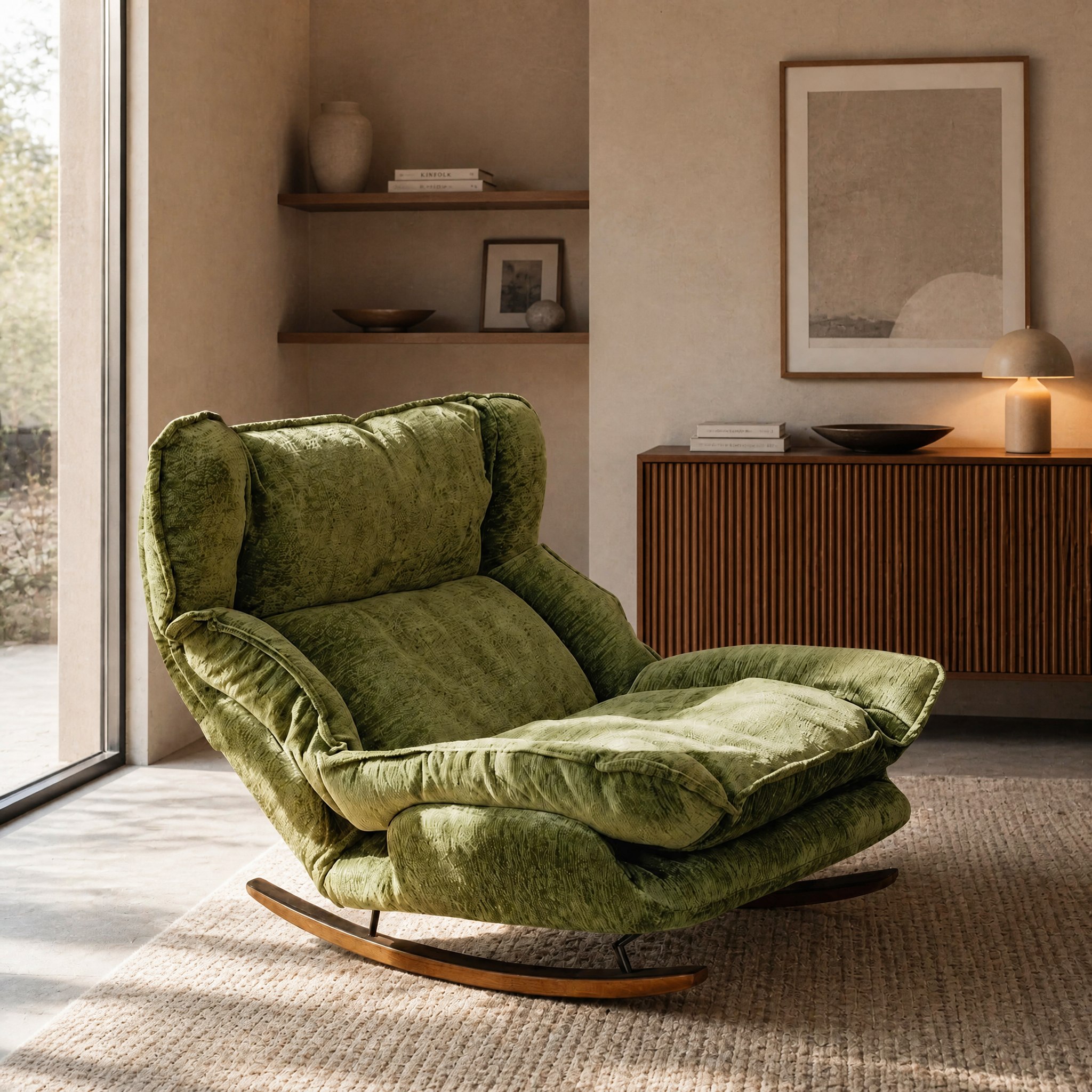 Fauteuil relax à bascule Pausa coloris kaki