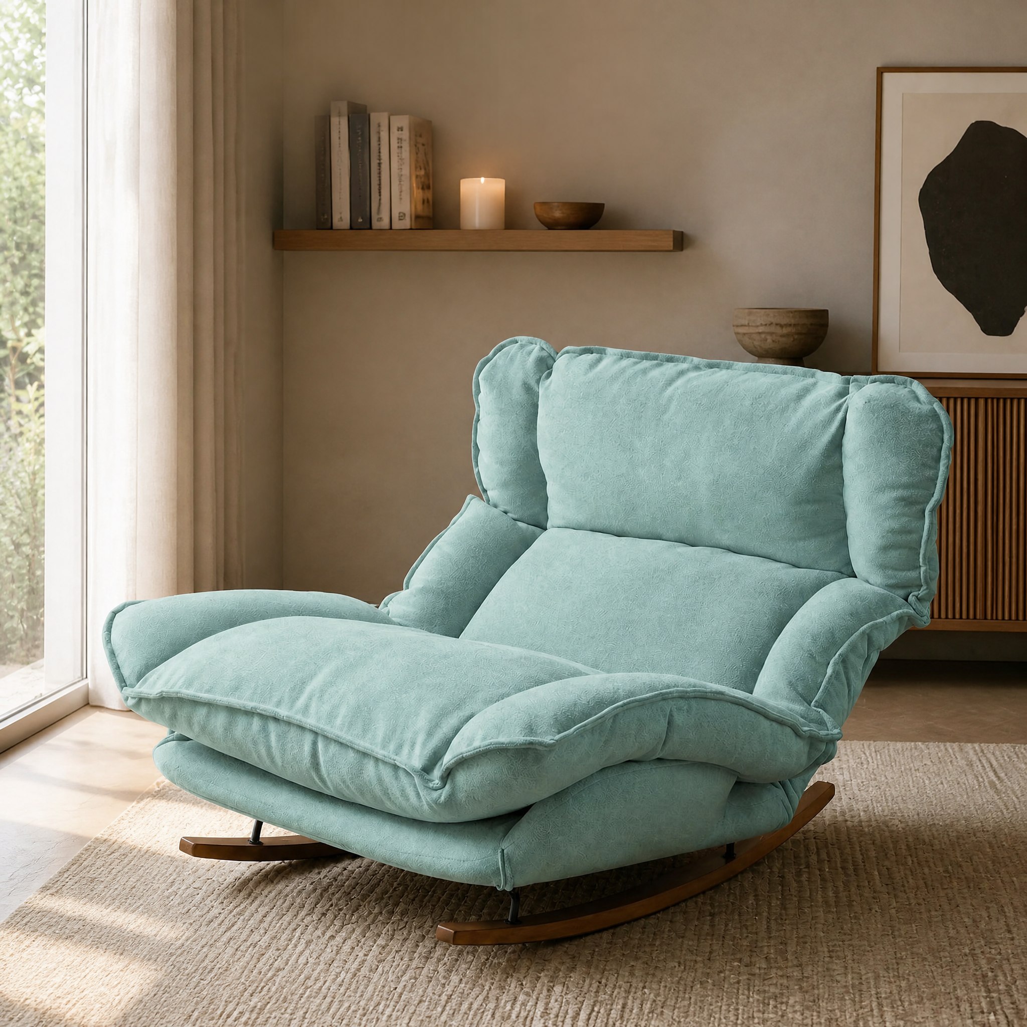 Chaise à bascule relax Pausa vert grisé