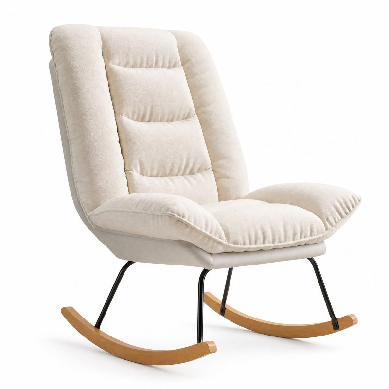 Rocking Chair en Lin sur fond blanc