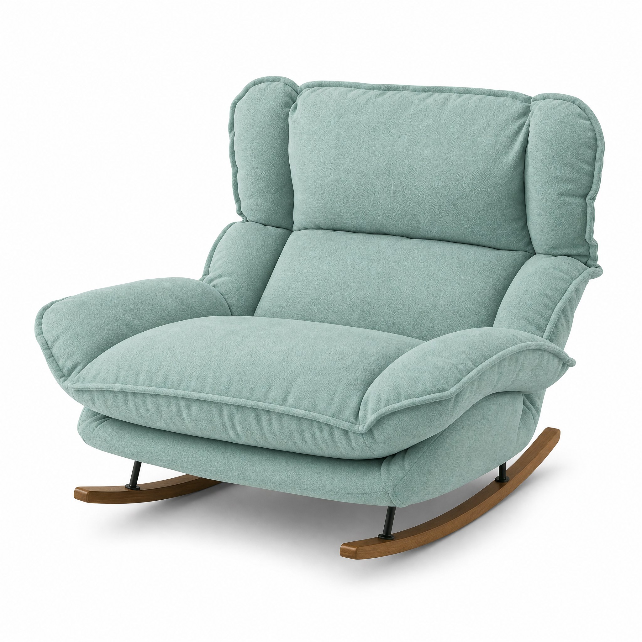 Rocking Chair Relax coloris Vert Grisé, vue de trois quarts sur fond blanc